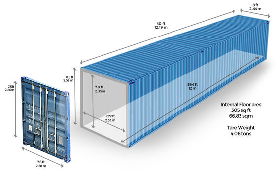 ISO 40ft sea shipping containers high quality 40' x 8' x 9'6&quot; iso shipping container