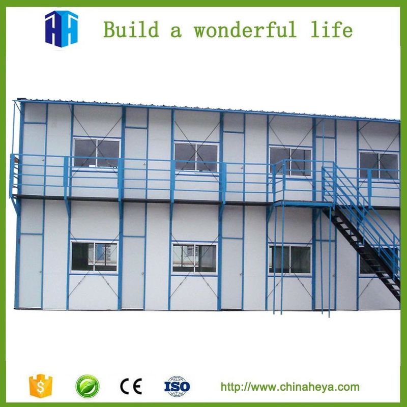 low cost reassembled 2 story steel frame prefab houses for labor